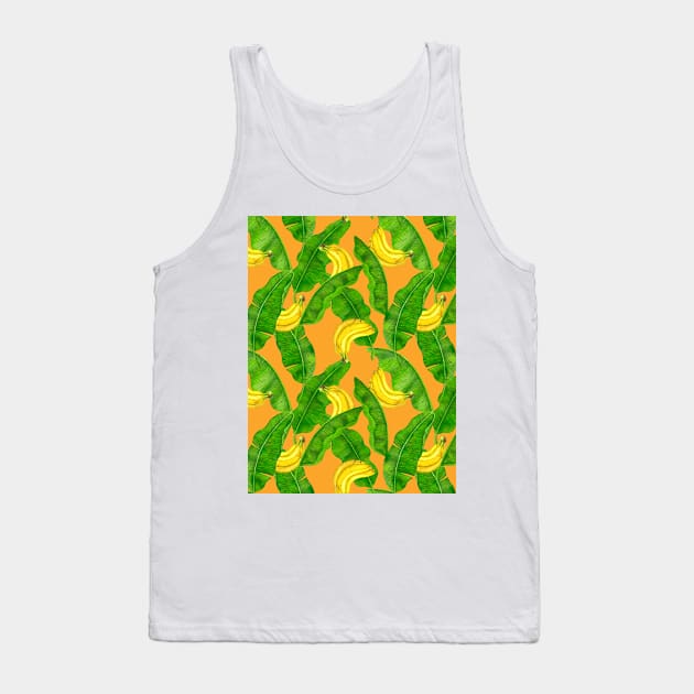 Bananas and leaves watercolor design Tank Top by katerinamk